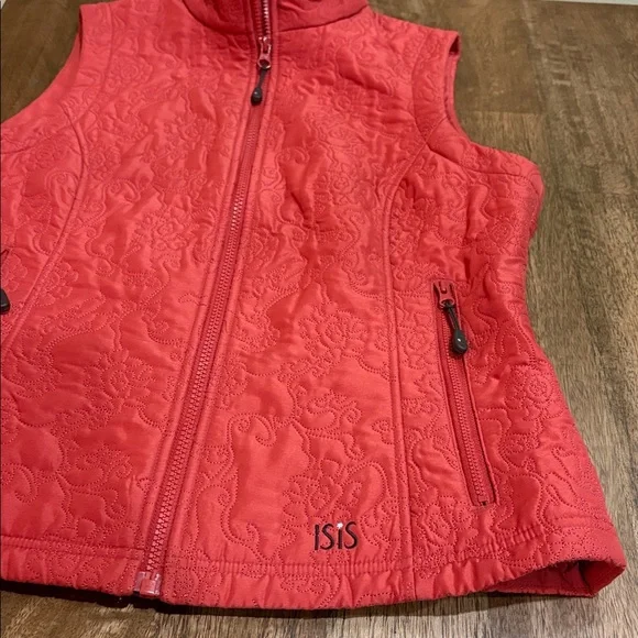 ISIS Quilted Vest Size 8. Orange/ Red color. - Picture 2 of 8